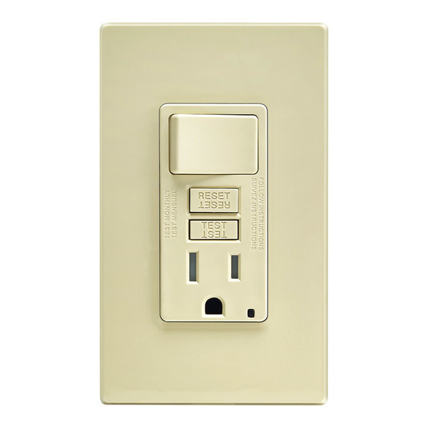 Leviton GFCI OUTLT WTH SWTCH 15A C91-GFSW1-00I